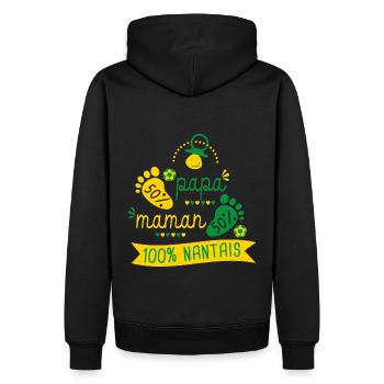 Naissance supporter football Nantes Nantais - Sweat à capuche Premium bio Homme - noir - Dos - Nico (187cm)