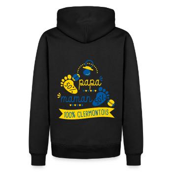 Rugby bébé clermontois supporter Rugby Clermont - Sweat à capuche Premium bio Homme - noir - Dos - Nico (187cm)