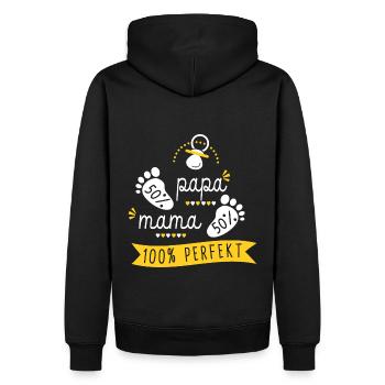 Baby Geburt Schwangerschaft Schwangerschaft Perfekt - Männer Premium Bio Hoodie - Schwarz - Hinten - Nico (187cm)