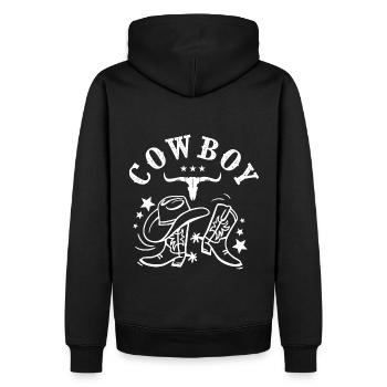 Cowboy country music dance country couple - Sweat à capuche Premium bio Homme - noir - Dos - Nico (187cm)