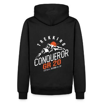 GR 20 Korsische Wanderung Gr 20 Wanderer Wandern Korsika - Männer Premium Bio Hoodie - Schwarz - Hinten - Nico (187cm)