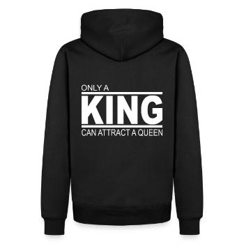 Le roi la reine - Sweat à capuche Premium bio Homme - noir - Dos - Nico (187cm)