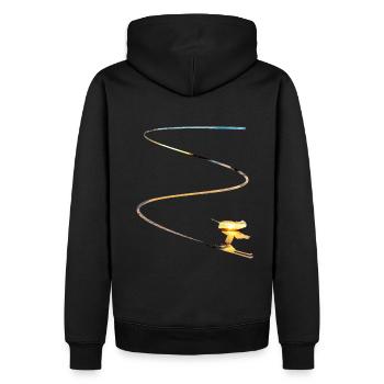Skieur Hiver Sport Vacances Neige Ski - Sweat à capuche Premium bio Homme - noir - Dos - Nico (187cm)