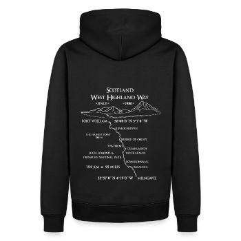 Scotland West Highland Way, Berglandschaft, weiss - Männer Premium Bio Hoodie - Schwarz - Hinten - Nico (187cm)