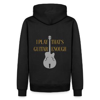 Je joue de la guitare qui suffit - silhouette de guitare - Sweat à capuche Premium bio Homme - noir - Dos - Nico (187cm)