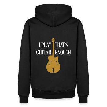 Je joue de la guitare qui suffit - silhouette de guitare - Sweat à capuche Premium bio Homme - noir - Dos - Nico (187cm)