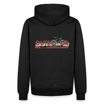 Mountainbike OUTDOOR - Männer Premium Bio Hoodie - Schwarz - Hinten - Nico (187cm)