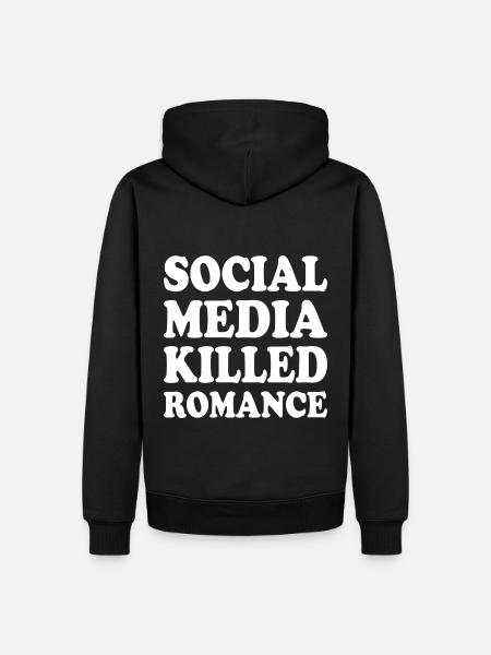 social media killed romance - Herre Premium økologisk hoodie - sort