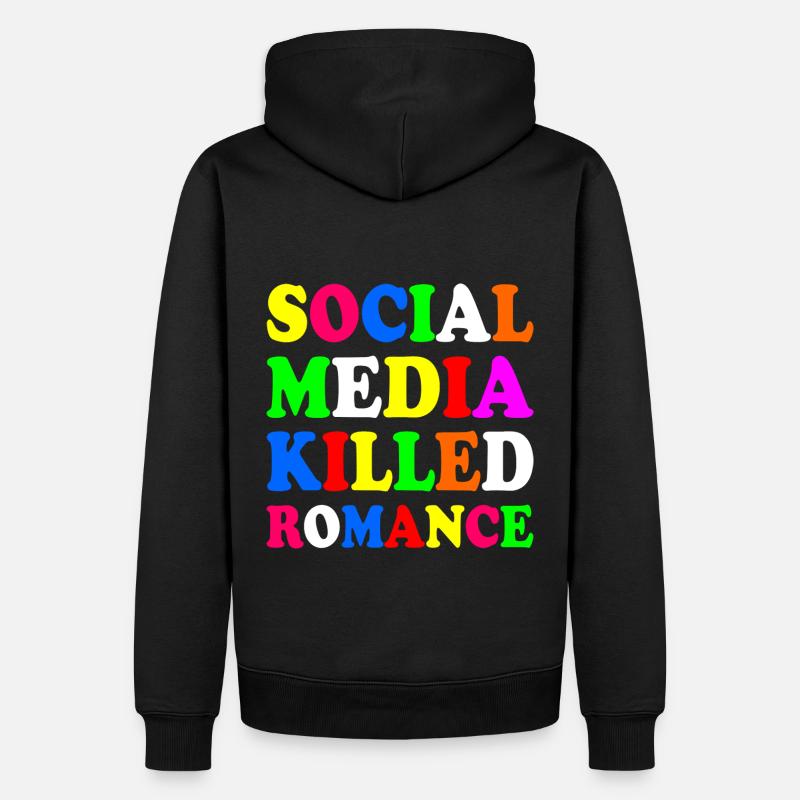 social media killed romance - Sweat à capuche Premium bio Homme - noir