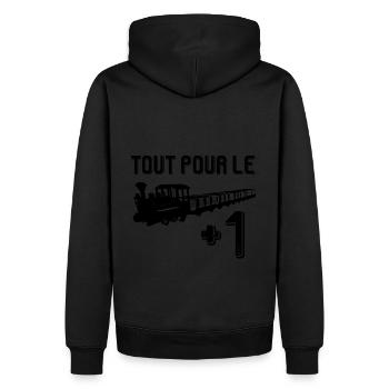 Tout pour le +1 LabelDrop. - Sweat à capuche Premium bio Homme - noir - Dos - Nico (187cm)