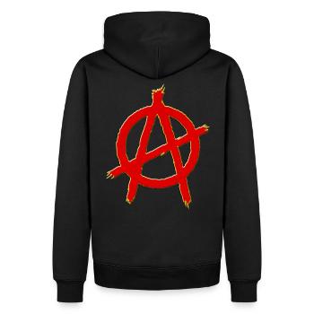 anarchy symbol - Sweat à capuche Premium bio Homme - noir - Dos - Nico (187cm)