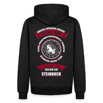 Steinbock Sternzeichen Horoskop - Männer Premium Bio Hoodie - Schwarz - Hinten - Nico (187cm)
