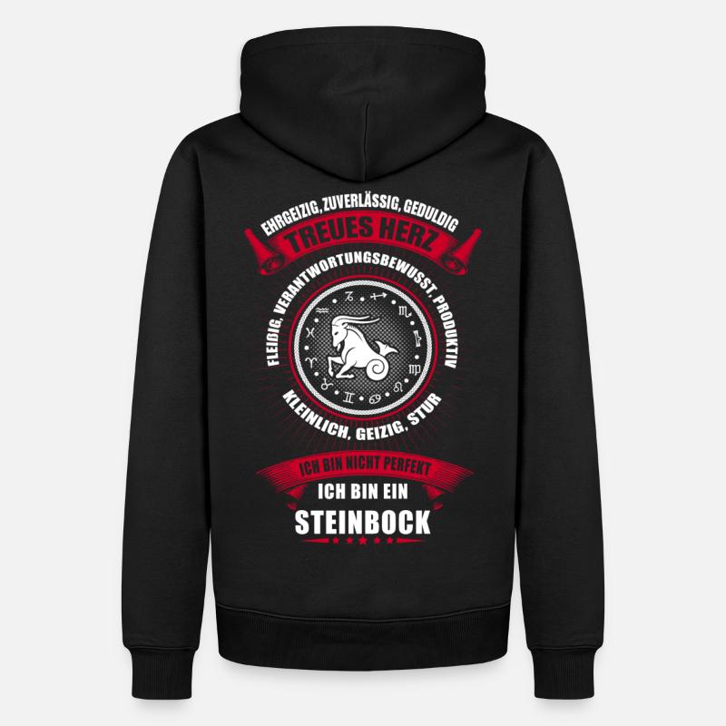 Steinbock Sternzeichen Horoskop - Männer Premium Bio Hoodie - Schwarz
