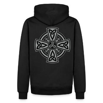 Croix Bretonne - Sweat à capuche Premium bio Homme - noir - Dos - Nico (187cm)