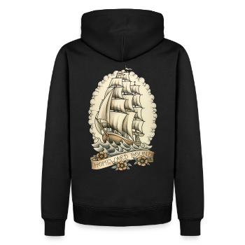 TATOUAGE À LA FOIS HOMEWARD - Sweat à capuche Premium bio Homme - noir - Dos - Nico (187cm)