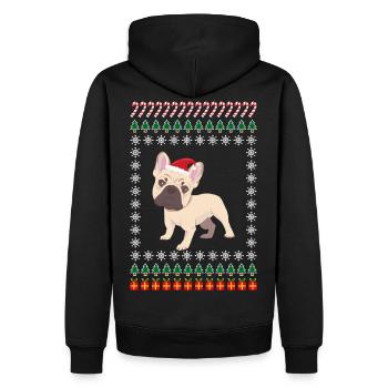 Chien de Noël laid Frenchie bouledogue français - Sweat à capuche Premium bio Homme - noir - Dos - Nico (187cm)