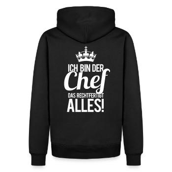 Chef Boss Vorgesetzter Vorarbeiter Geschenkidee - Männer Premium Bio Hoodie - Schwarz - Hinten - Nico (187cm)