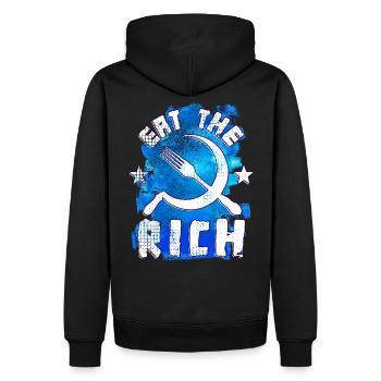 Eat The Rich - Männer Premium Bio Hoodie - Schwarz - Hinten - Nico (187cm)