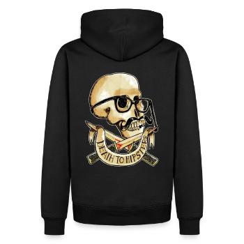 Death to hipsters - Männer Premium Bio Hoodie - Schwarz - Hinten - Nico (187cm)
