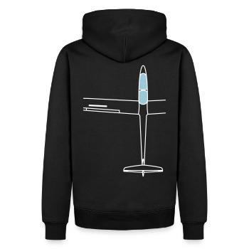 Planeur par dessus Planeur - Sweat à capuche Premium bio Homme - noir - Dos - Nico (187cm)