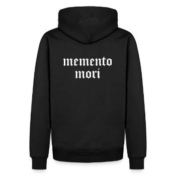 MEMENTO MORI - - Männer Premium Bio Hoodie - Schwarz - Hinten - Nico (187cm)