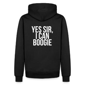 Yes Sir, I Can Boogie - Männer Premium Bio Hoodie - Schwarz - Hinten - Nico (187cm)