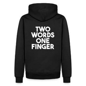 Deux mots un doigt - vas te faire encule - Cool citation - Sweat à capuche Premium bio Homme - noir - Dos - Nico (187cm)