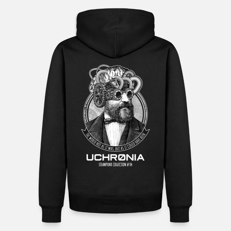 Uchronia #04 - Steampunk Artificial Intelligence - Sweat à capuche Premium bio Homme - noir
