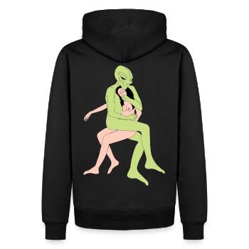 Enlèvement d'amour - Sweat à capuche Premium bio Homme - noir - Dos - Nico (187cm)