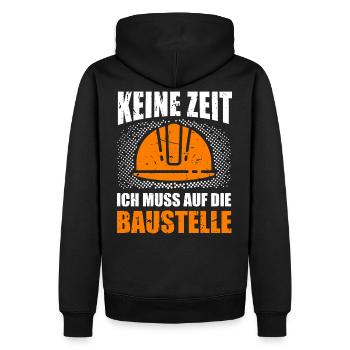 Keine Zeit Bauherr Baustelle Hausbau Eigenleistung - Männer Premium Bio Hoodie - Schwarz - Hinten - Nico (187cm)