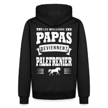 meilleur papa palefrenier humour équitation cheval - Sweat à capuche Premium bio Homme - noir - Dos - Nico (187cm)