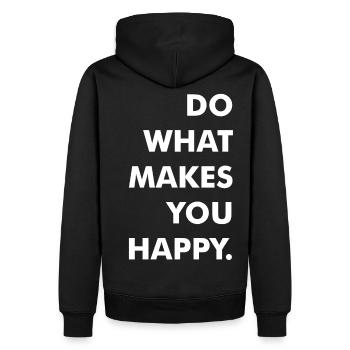 do what makes you happy - Männer Premium Bio Hoodie - Schwarz - Hinten - Nico (187cm)