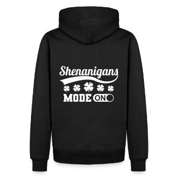 Mode manigances sur Clover Ireland - Sweat à capuche Premium bio Homme - noir - Dos - Nico (187cm)
