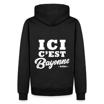 Bayonne bayonne bayonnais - Sweat à capuche Premium bio Homme - noir - Dos - Nico (187cm)
