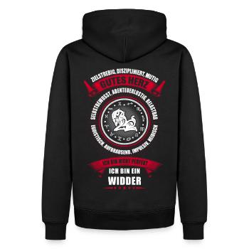 Widder Sternzeichen Horoscope Horoskop - Männer Premium Bio Hoodie - Schwarz - Hinten - Nico (187cm)