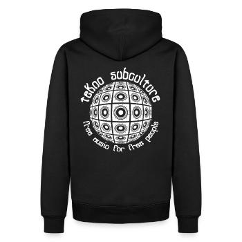 tekno sous-culture - Sweat à capuche Premium bio Homme - noir - Dos - Nico (187cm)