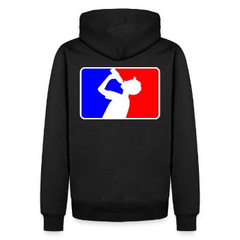 Trinksport Saufen Liga - Männer Premium Bio Hoodie - Schwarz - Hinten - Nico (187cm)