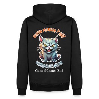 Guten Morgen? Hä! Vorsicht Alter Ganz Dünnes Eis - Männer Premium Bio Hoodie - Schwarz - Hinten - Nico (187cm)