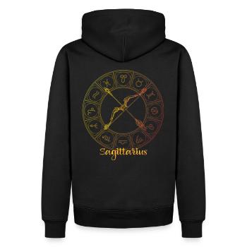 Signe du zodiaque du Sagittaire - Sweat à capuche Premium bio Homme - noir - Dos - Nico (187cm)