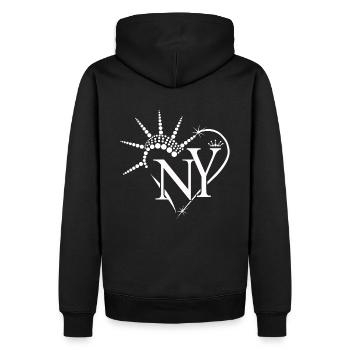 J’adore New York USA Gift Heart - Sweat à capuche Premium bio Homme - noir - Dos - Nico (187cm)