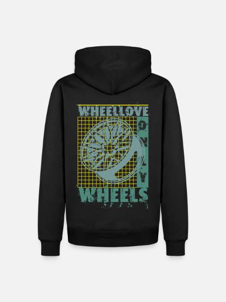 Felge mit Gitter - Männer Premium Bio Hoodie - Schwarz