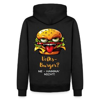 Koarl's Volksburger - hell - Männer Premium Bio Hoodie - Schwarz - Hinten - Nico (187cm)