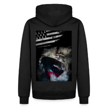 Bretagne Breizh abeille bourbon - Sweat à capuche Premium bio Homme - noir - Dos - Nico (187cm)