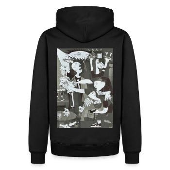 Art Café - Guernica - Men’s Premium Organic Hoodie - black - Back - Nico (187cm)