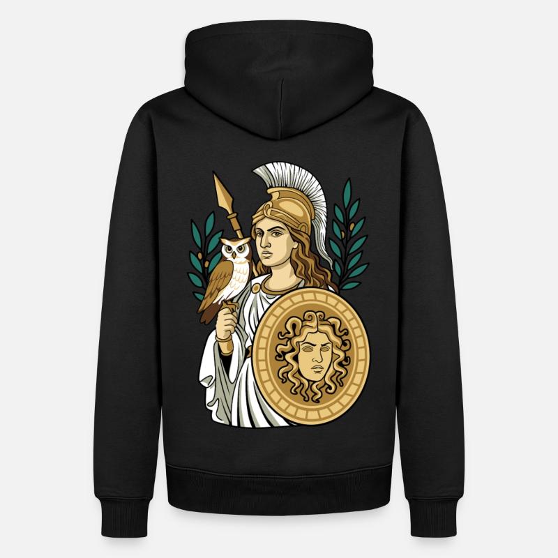 Athene - Männer Premium Bio Hoodie - Schwarz