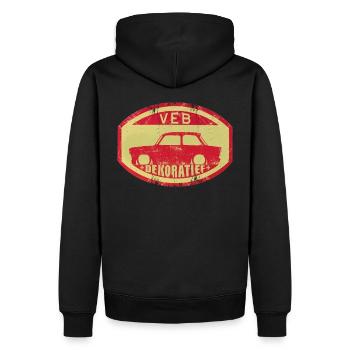  601 - VEB - Dekoratief - Männer Premium Bio Hoodie - Schwarz - Hinten - Nico (187cm)