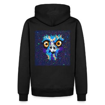 Emu Strauß Vogelstrauß Vogel Portrait Kunst - Männer Premium Bio Hoodie - Schwarz - Hinten - Nico (187cm)