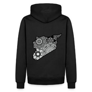 Karte von Syrien - Männer Premium Bio Hoodie - Schwarz - Hinten - Nico (187cm)