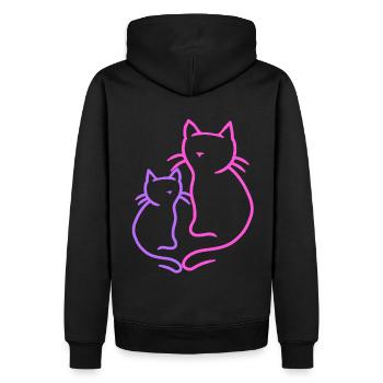 Retro Cats Vintage 90's 80's Cat Child Summer - Men’s Premium Organic Hoodie - black - Back - Nico (187cm)