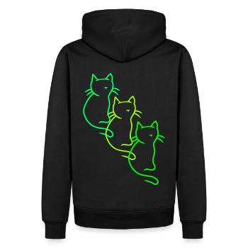 80s 90s Retro Vintage Cats Cat Kitten - Men’s Premium Organic Hoodie - black - Back - Nico (187cm)